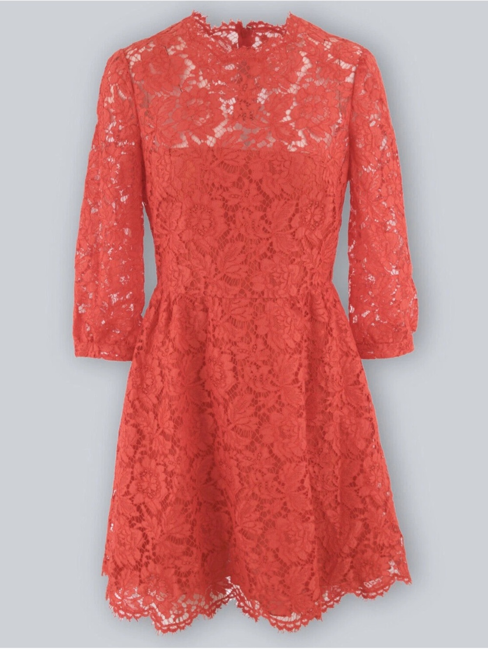 Nwot Valentino red floral lace  dress size 42 U.S. size 6